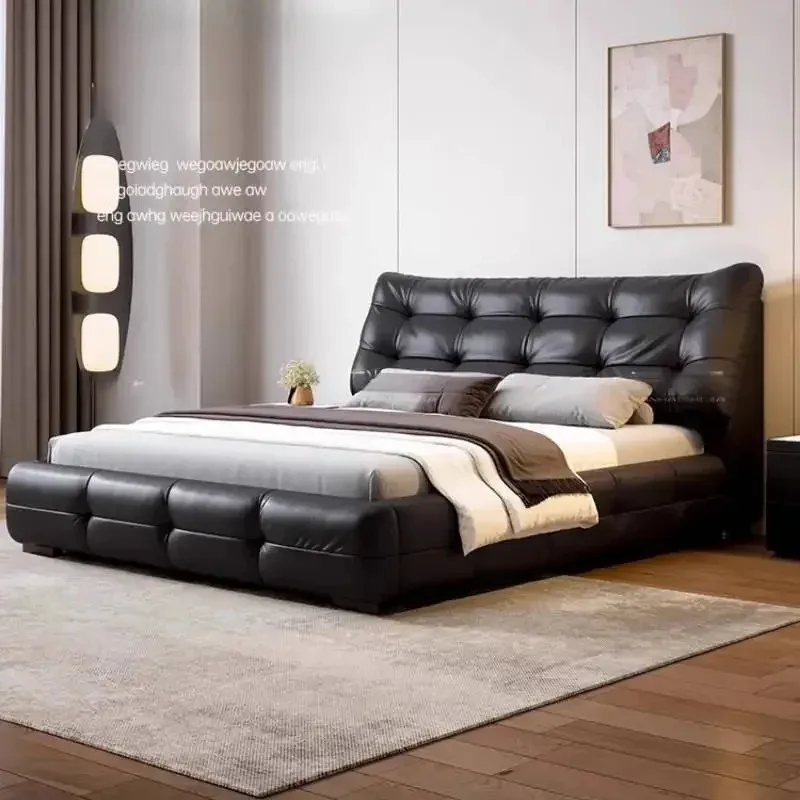 

Designer Modern Frame Bed Waterproof Black Large Bedframe Bases Double Bed Frames Headboards Camas Matrimoniales Furniture