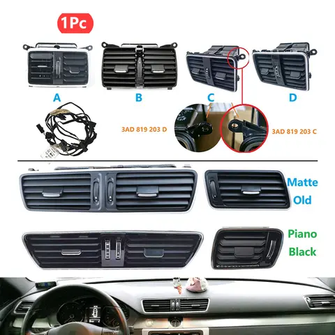 Ruili136 1 Stuks Voor Vw Passat Cc B6 B7 R36 Auto Lhd Chroom Piano Verf Dashboard Ac Luchtuitlaat Ventilatie 3ad 819 701 3ad819702