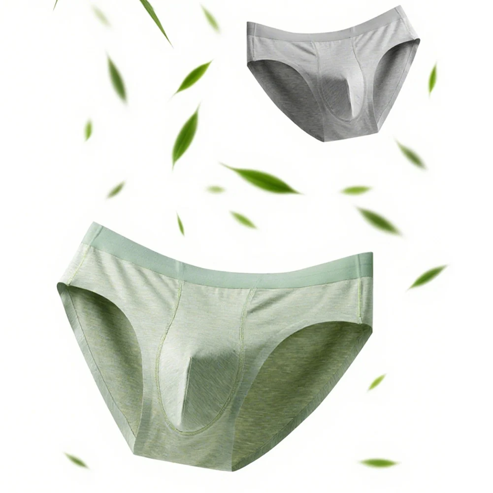 Men Bamboo-Fiber U-shaped Pouch Briefs Underwear Seamless Soft Breathable Pantie Sexy Mens Underware Seamless Softwear Underpant