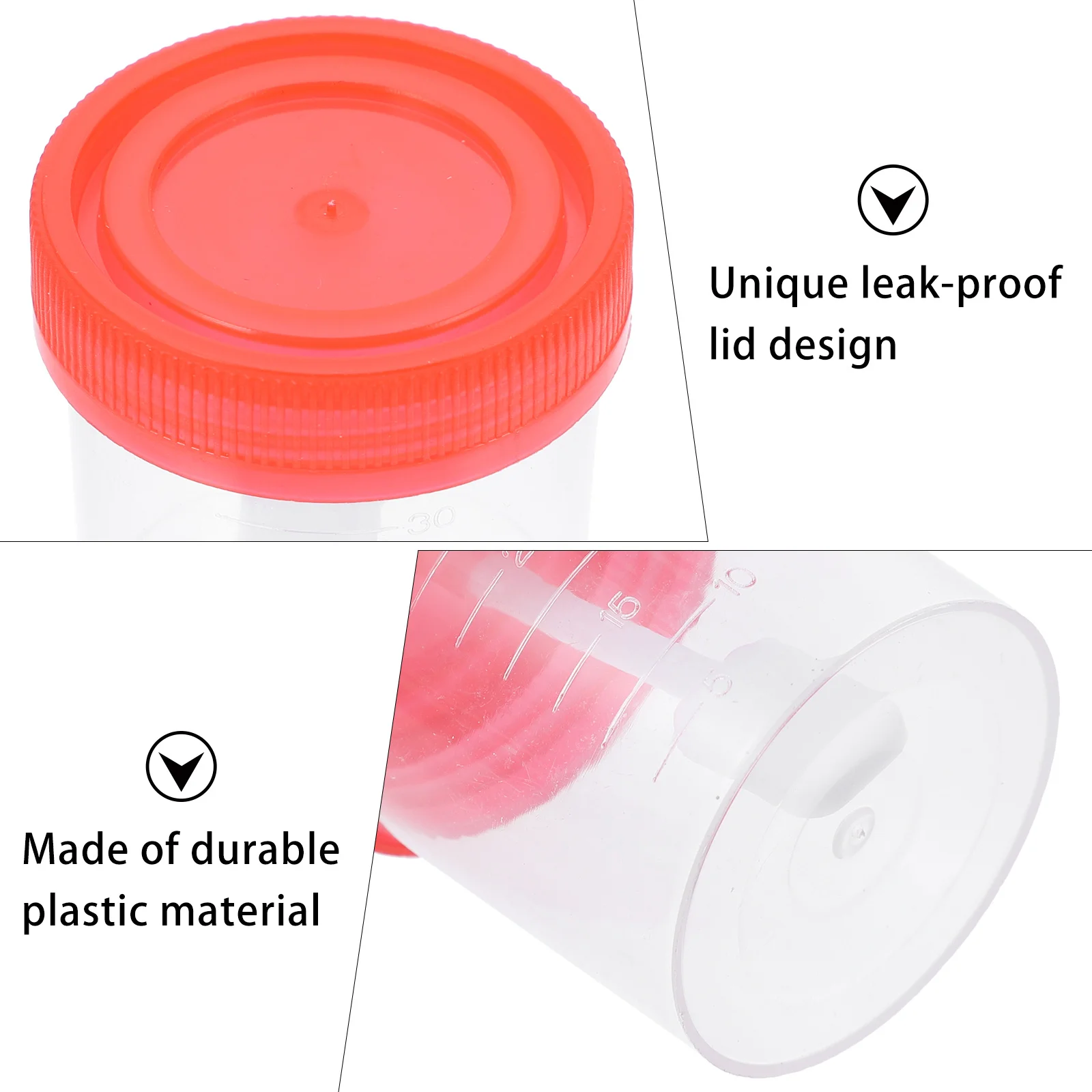 25Pcs 40ml Fecal Urine Sample Cups Premium Leak Proof Medical Containers for Lab Test Inspection Fecal Specimen Cup