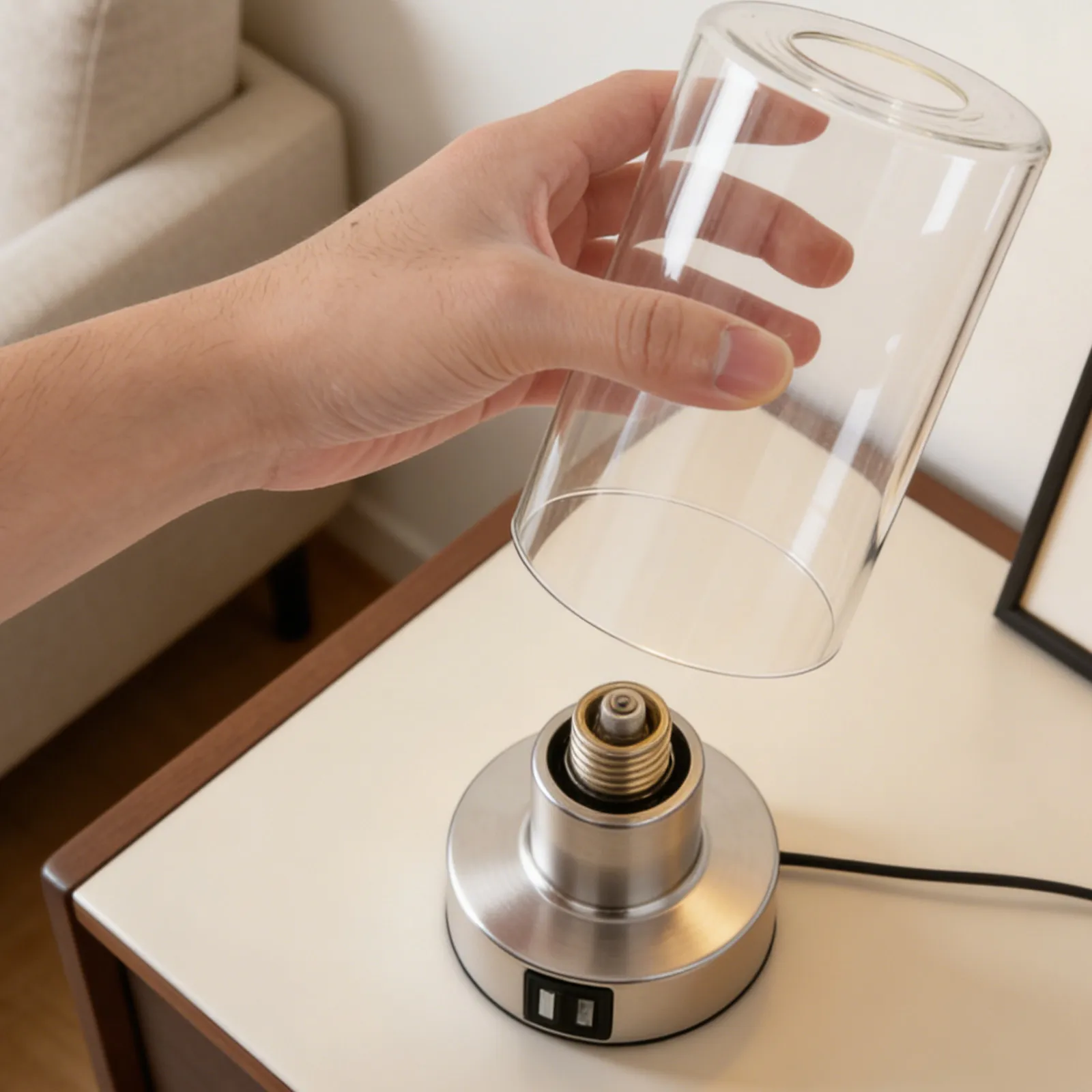 Cylindrical Glass Lamp Shade Replacement E27 Base Drum Cylinder Light Diffuser for Pendant Table Lamp Living Room Bedroom