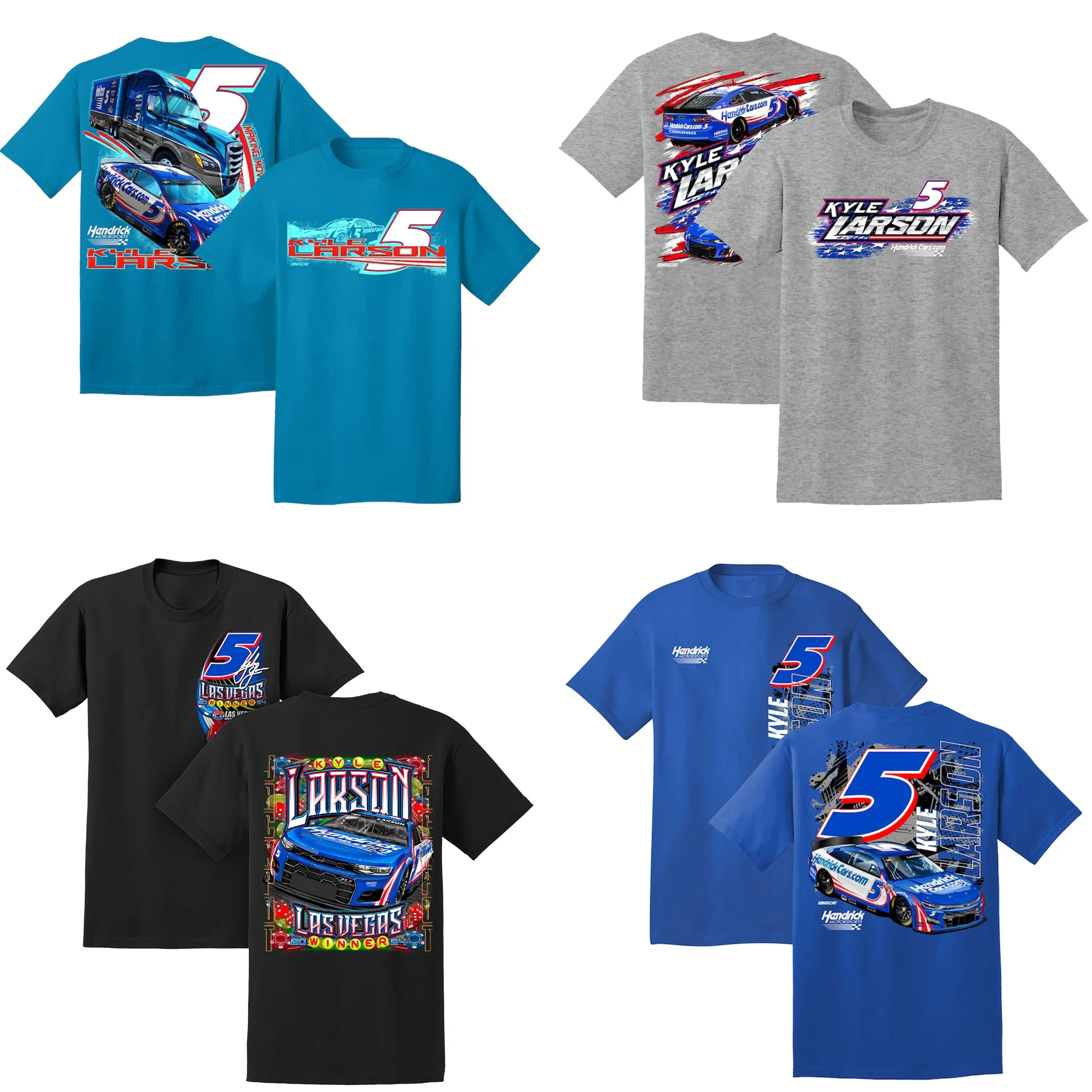 

Kyle Larson 5, мужская спортивная легкая хлопковая классическая футболка с короткими рукавами и круглым вырезом для автоспорта, футболка