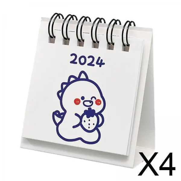 

4x настольный календарь на 2024 год, настольный календарь на толстой бумаге, планировщик, мини-современный настольный календарь для дома, дома, стола
