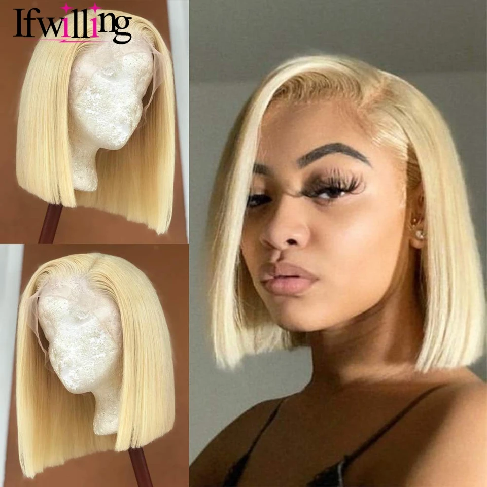 5x5 Closure Human Hair Wigs Blonde Bob Wig Human Hair 613 Lace Front Wig Human Hair straight frontal wig human hair