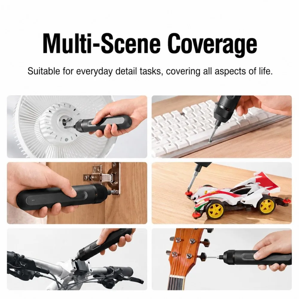 NEW MIJIA Electric Straight Handle Screwdriver 4N·m Max Torque 2000mAh Rechargeable Battery LED Lighting 18pcs Magnetic Bits CN-