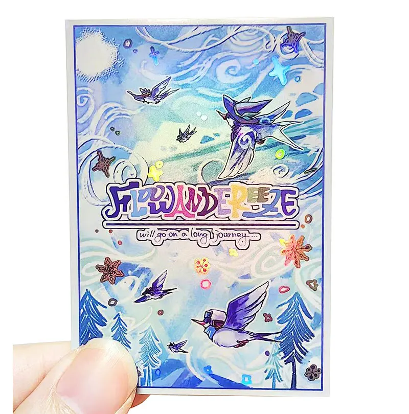 63x90mm 50PCS Holographic Sleeves YUGIOH Card Sleeves Illustration Anime Protector Card Cover for Board Games Trading Cards