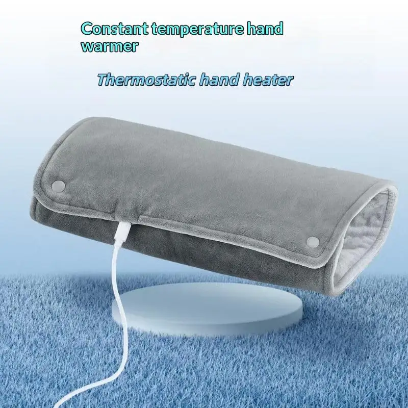USB Thermostatic Heating Shawl Short Velvet Hand Warmer Blanket Portable Warm Throw For Winter Home Office Use