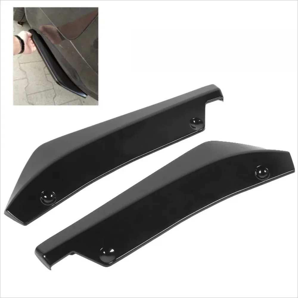 Universal Car Rear Corner Black and Carbon Fiber Look Car Accessories Rear Bumper Split Side Spoiler Canards