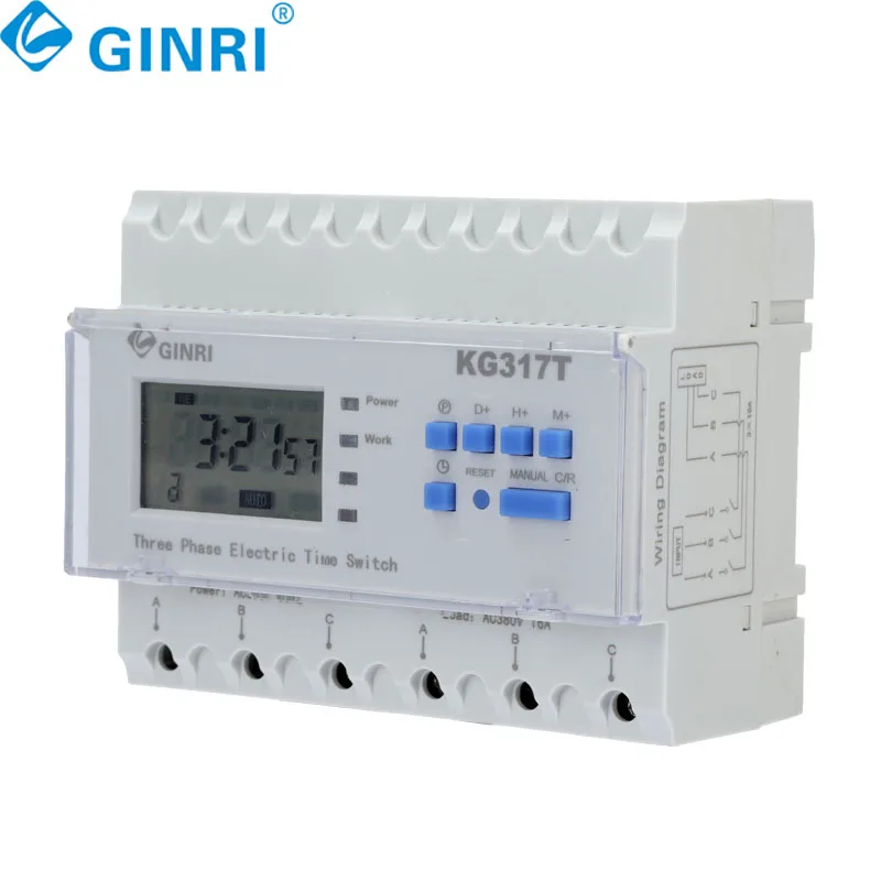KG317T 3 Phase Time Control Switch Automatic Microcomputer Timer 380V Control Water Pump Aerator Controller