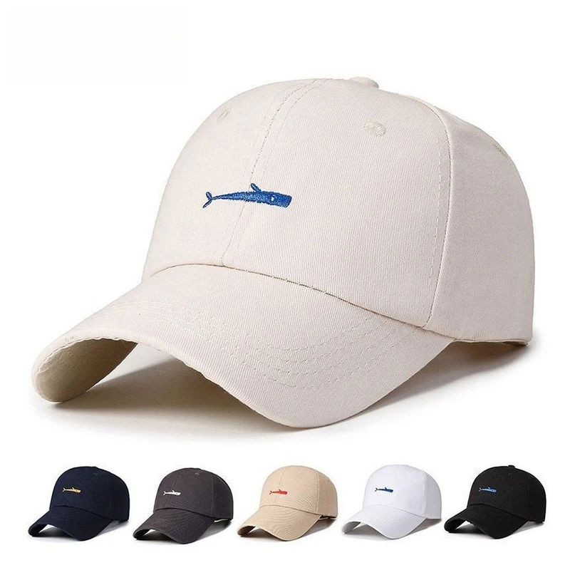 

Simple Baseball Cap Men Hat Whale Embroidery Casual Hat Cotton Soft Top Caps New Boy Girl Couples with The Same Hats