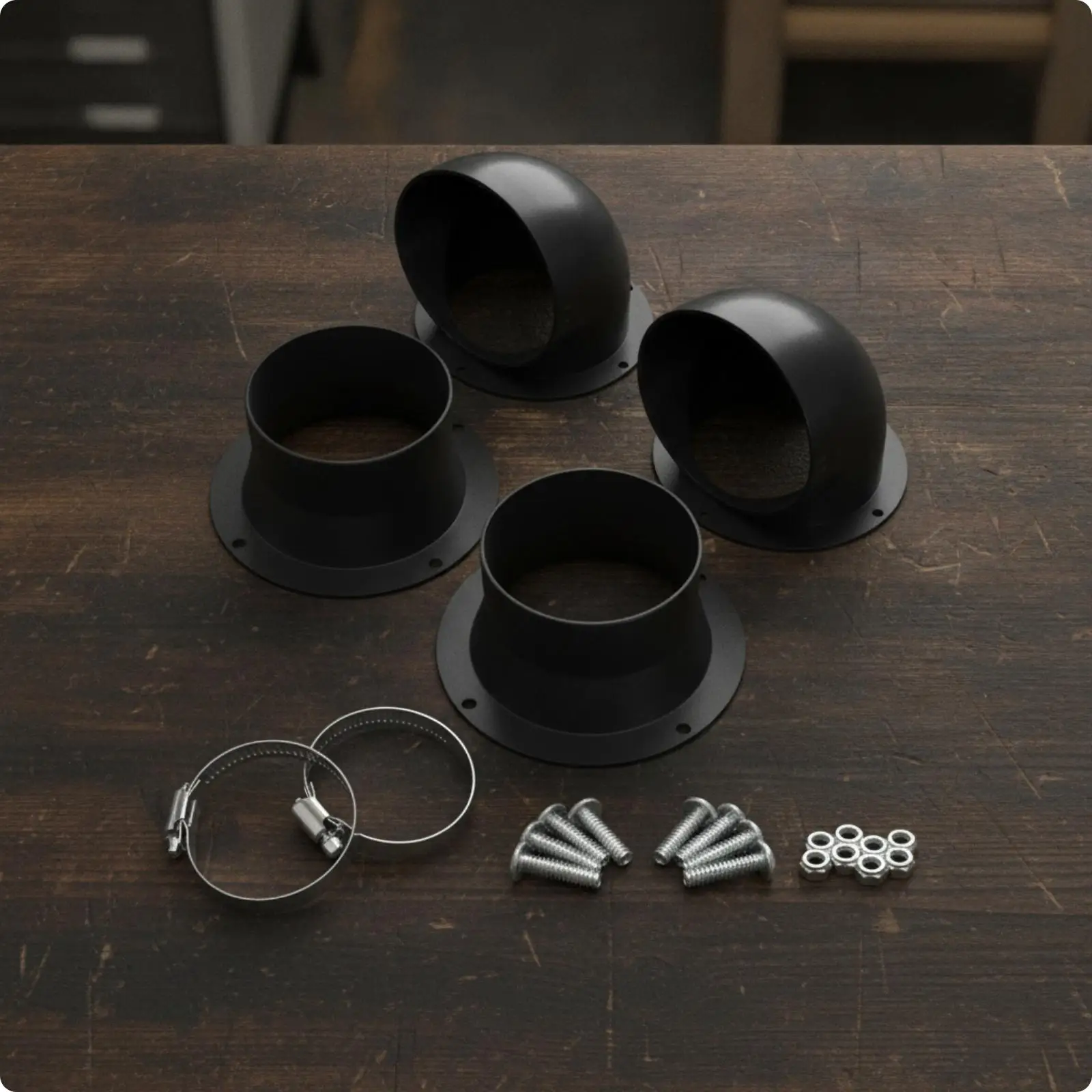 Plastic Cyclone Dust Collector Hose Fitting Set 100mm Connectors for Carpentry Dust Separation Drum System