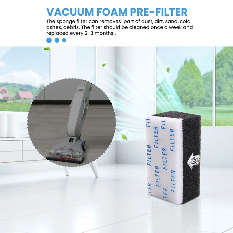 후버 임펄스 무선 진공 청소기용 교체 진공 폼 프리 필터 세트, 부품 번호 440012835, BH53020, 10 팩