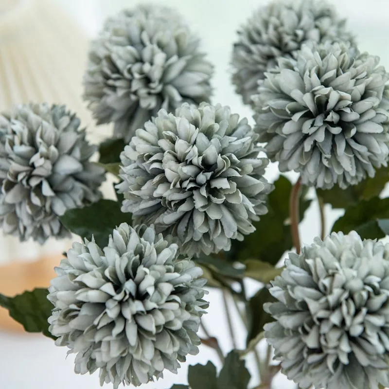 10/15 Stück Künstliche Blumen Seidenkugel Chrysantheme Hochzeits-Brautstrauß Heimtisch Fensterbank Festival-Deko DIY-Geschenk Bühnenrequisiten – Detail 19