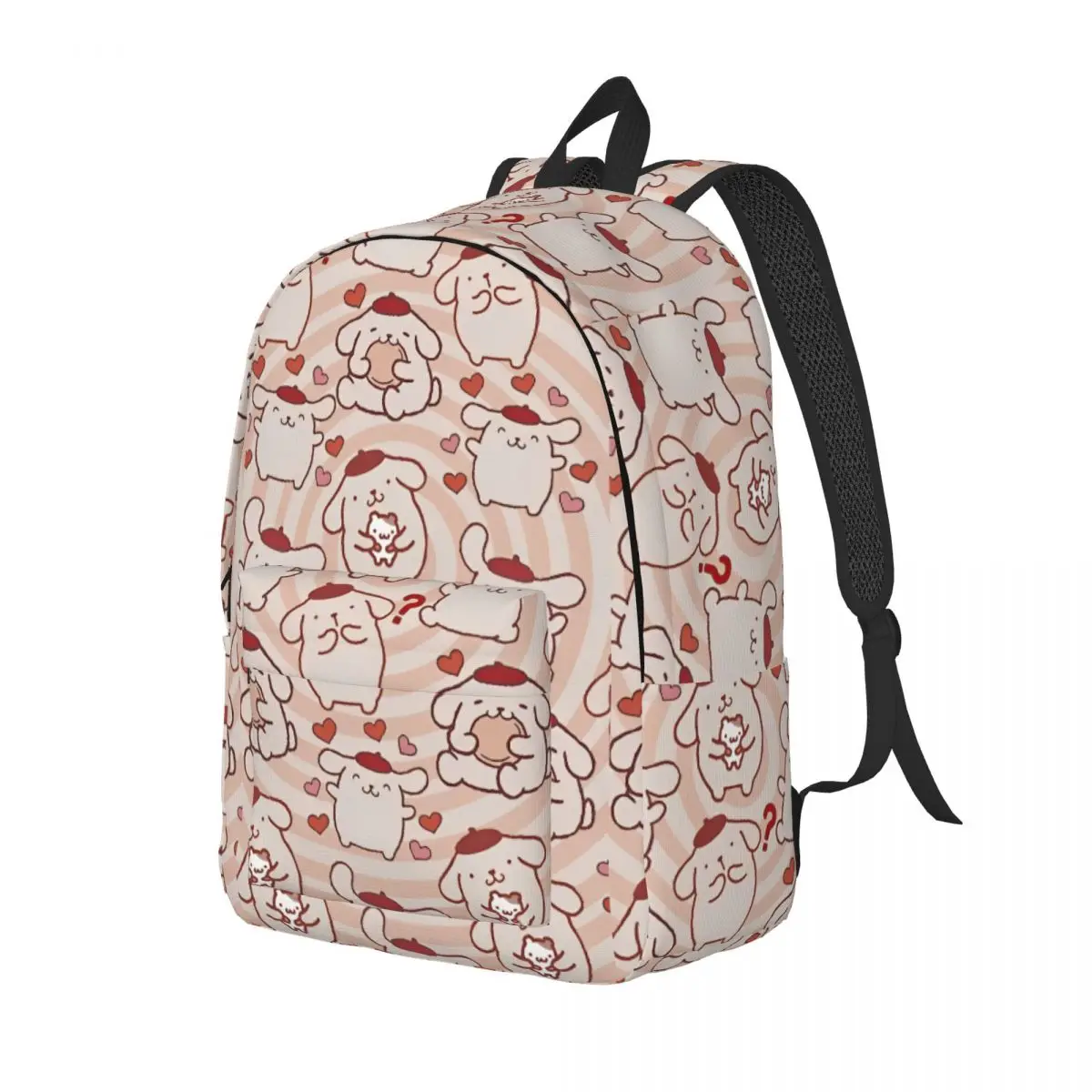 Pom Pom Purin Backpack Men Kawaii Cartoon Soft Backpacks Polyester Cool High School Bags Workout Custom Rucksack