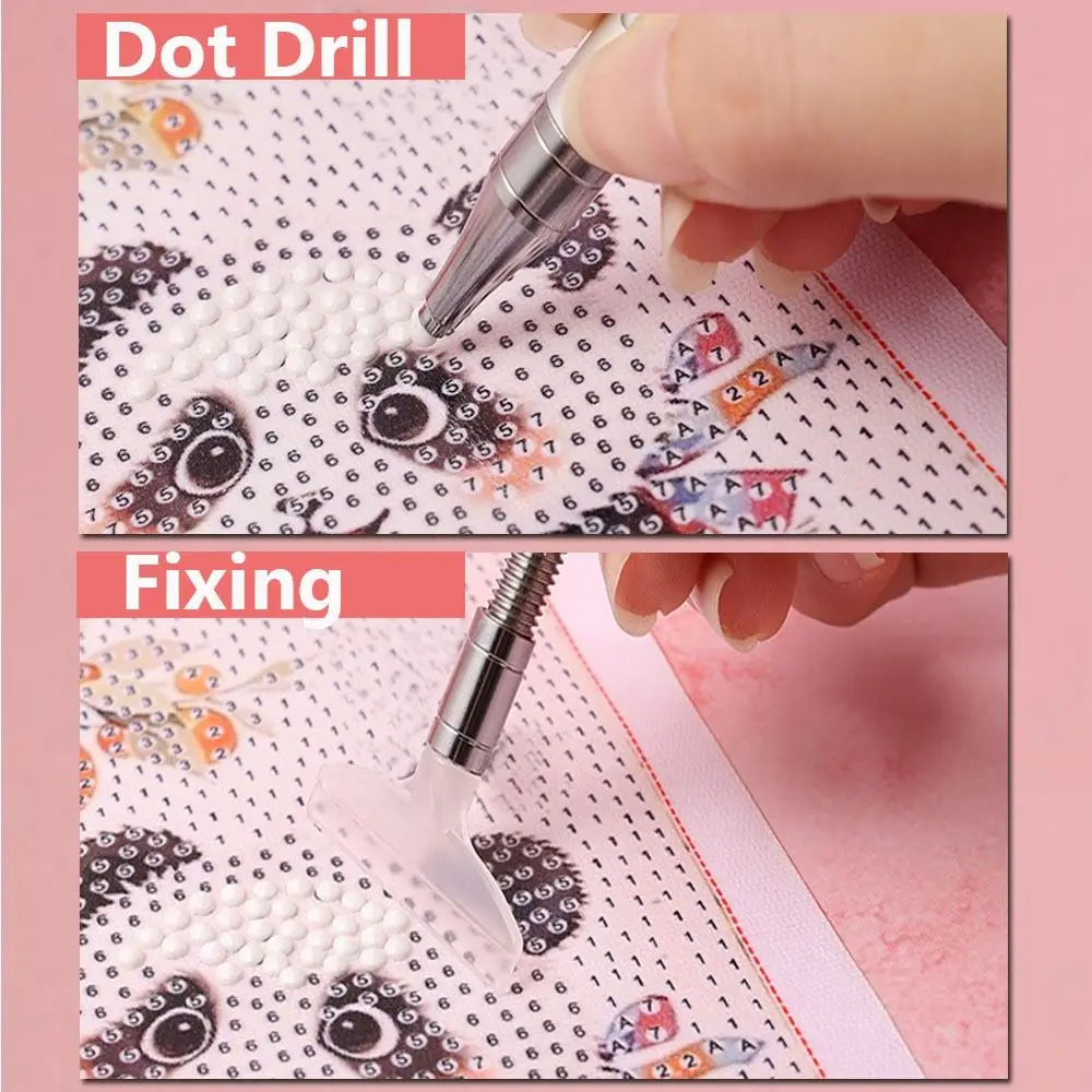 DIY Craft 5D Diamond Painting Pen Embroidery Rotary Mechanism Refillable Wax Pen Ergonomic Grip Refillable Wax Point Drill Pens
