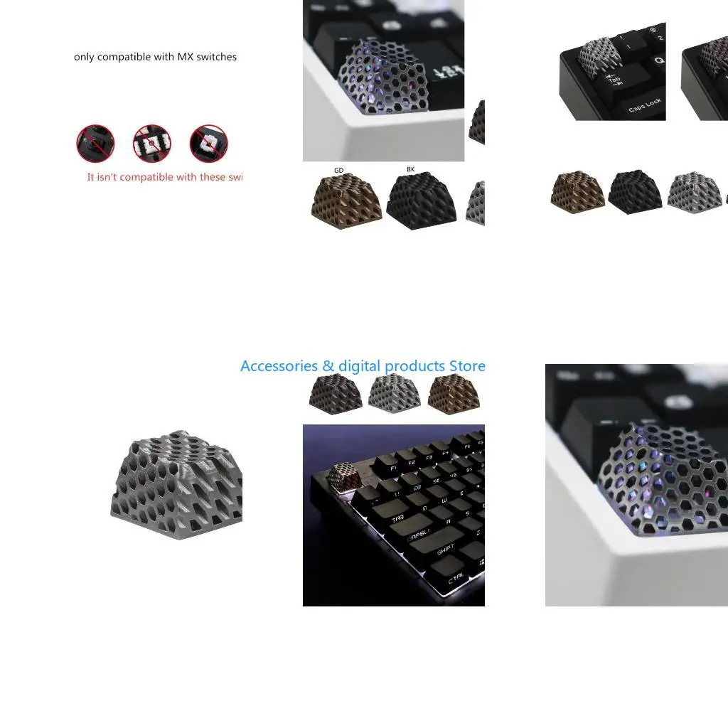 77JD Skeleton ESC Gaming Keycap Backlit Keycaps for Cherry MX Mechanical Keyboard Caps