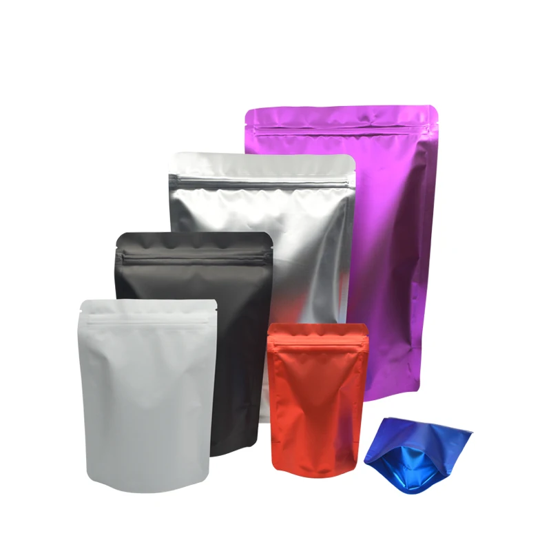 Thick Smell Proof Food Candy Coffee Ziplock Package Bags Doypack Resealable Matte Color Aluminum Foil Zip Lock Stand Up Pouches