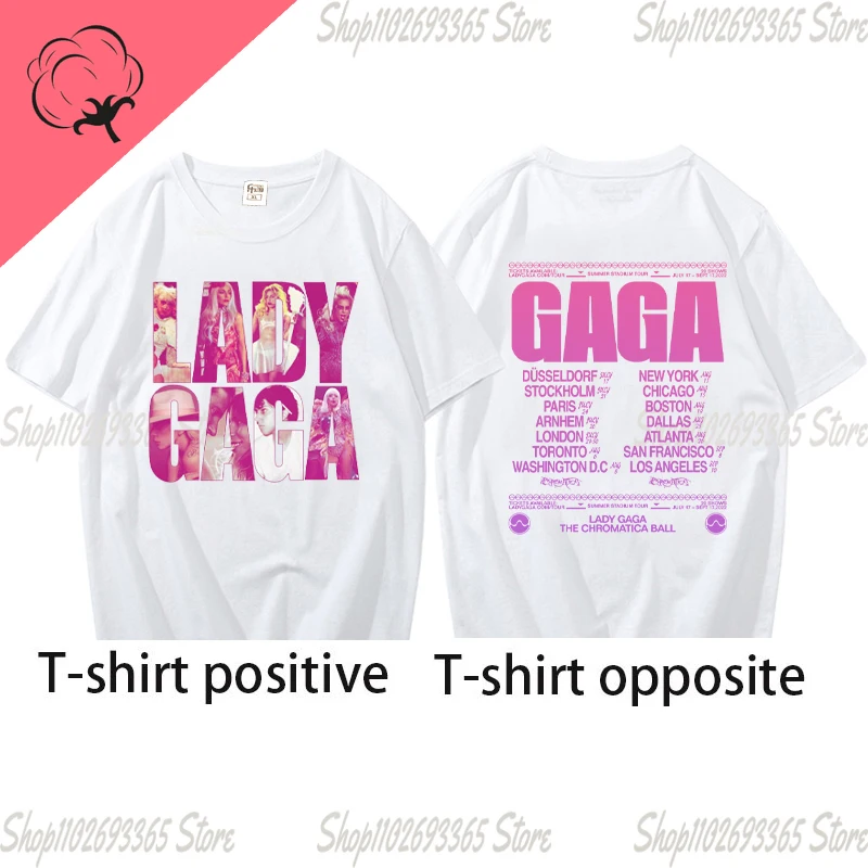 Lady Gaga The Chromatica Ball Tour T Shirt 2023 New Clothes 100% cotton Crewneck Short Sleeve Tees Men Tops Women's Tshirt