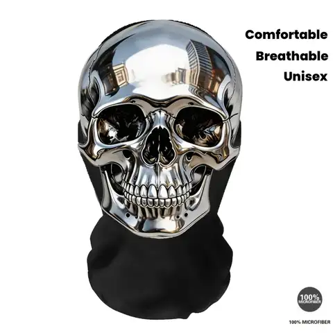 3D Printed Full Face Mask - Elastic Mesh Hip Hop Balaclava Hood Headwear Unisex Cosplay Headgear