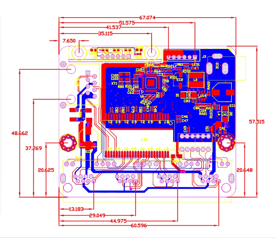Промышленный коммутационный модуль Mini PCBA с 6 портами, 100 Мбит/с, переключатель 12В-48В