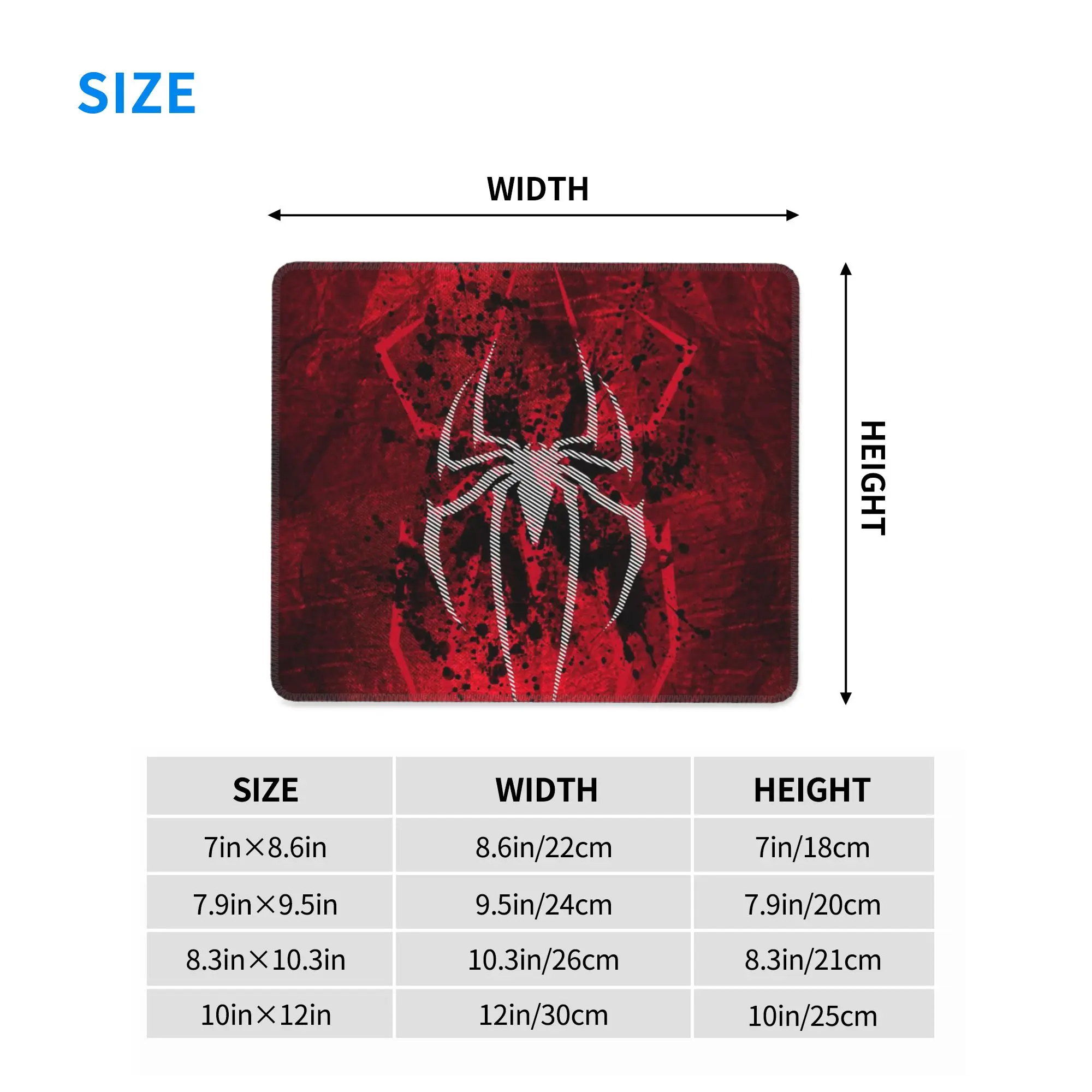 Red Spider Print Mouse Pad Computer Keyboard Mouse Mat Gaming PC Laptop Desk Mat Office Accessories Table Mats
