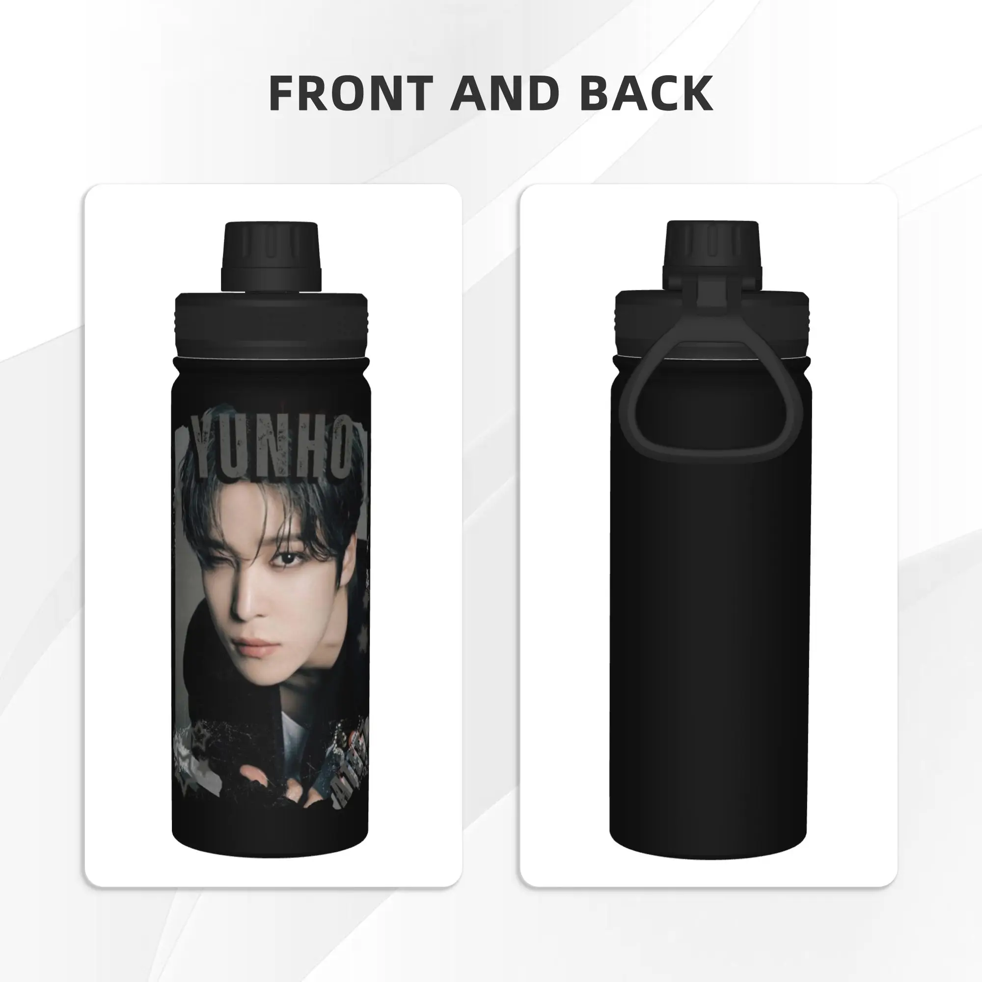 Kpop Boy Group A-Ateez Yunho 18OZ Sports Insulated Kettle  Coffee Cups Stainless Steel Car Mug Water Bottle
