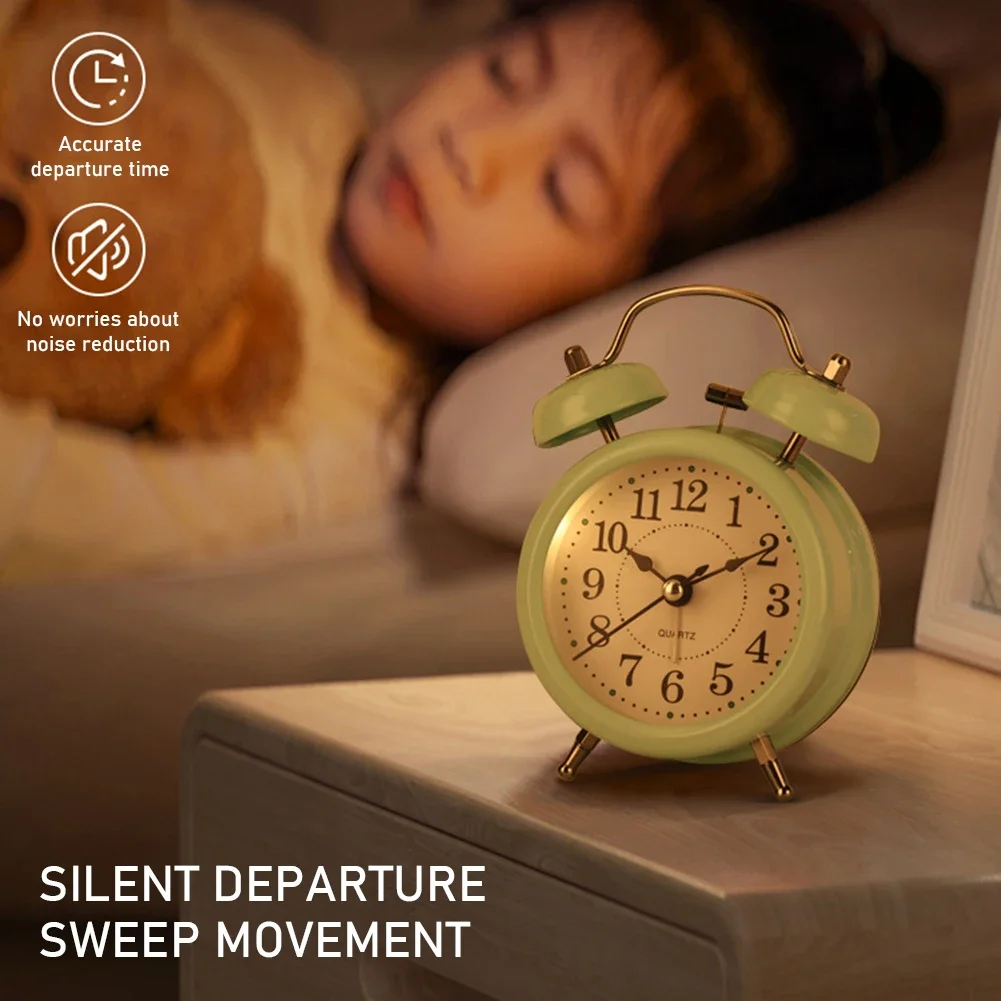 Mini Modern Alarm Desk Clock Battery Operate Loud Desk Table Alarm Clock For Kids Students Easy Set For Teens Elders Kids Adult