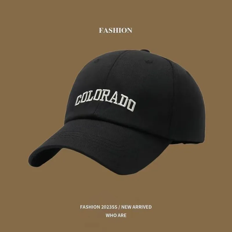 New Style Letter Baseball Cap Breathable Big Head Circumference Hard Top Soft Top American Retro Women Couples Face Slimming
