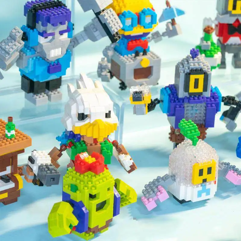 Cartoon Robot Building Blocks Creative Assembled Wilderness Model Monster Micro Game Brick Figures Kid Toys for Birthday Gifts