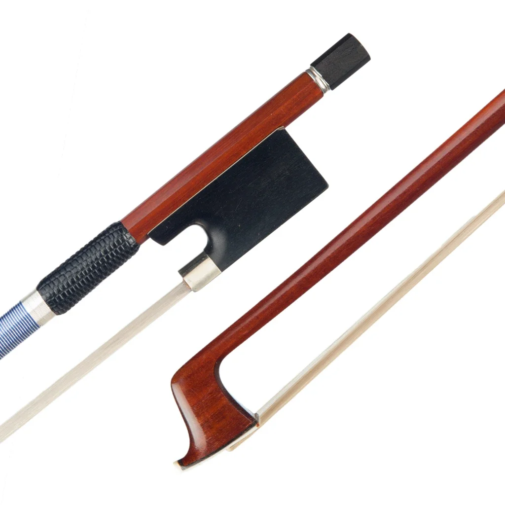 

4/4 Size Fiddle Bow Pernambuco Bow Round Stick Lizard Skin Grip White Mongolia Horsehair Ebony Frog