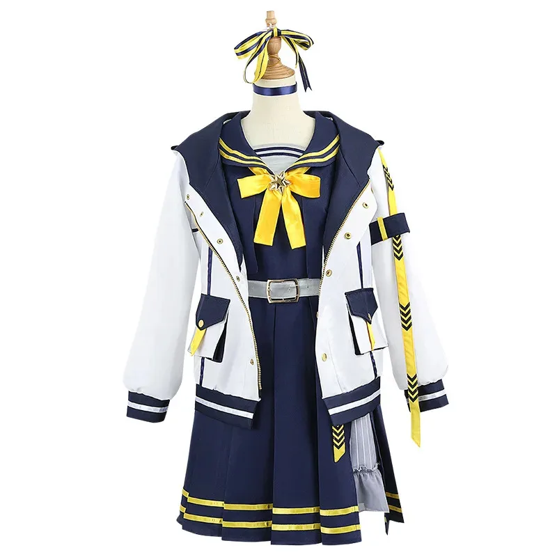 Hosimati Suisei Cosplay Costume Blue Wig Suisui Classic Hololive Vtuber Holo Sailor Suit JK Uniform Set Halloween Party Disguis
