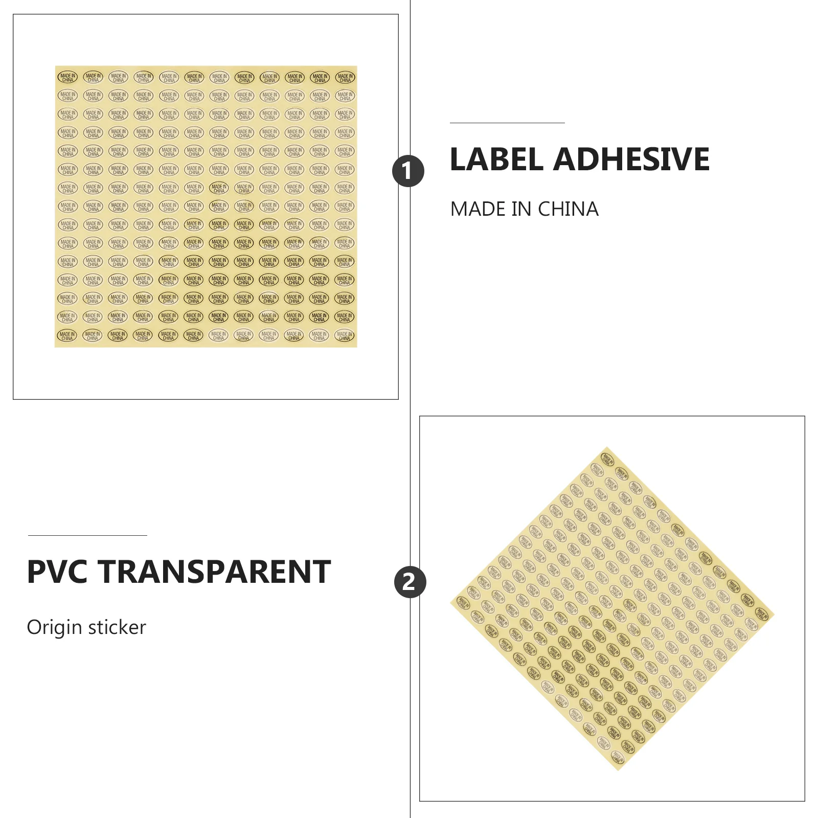 11700 pcs Yellow Background Black Text Stickers Waterproof Self Adhesive Labels For Packaging Made In China Origin Marking