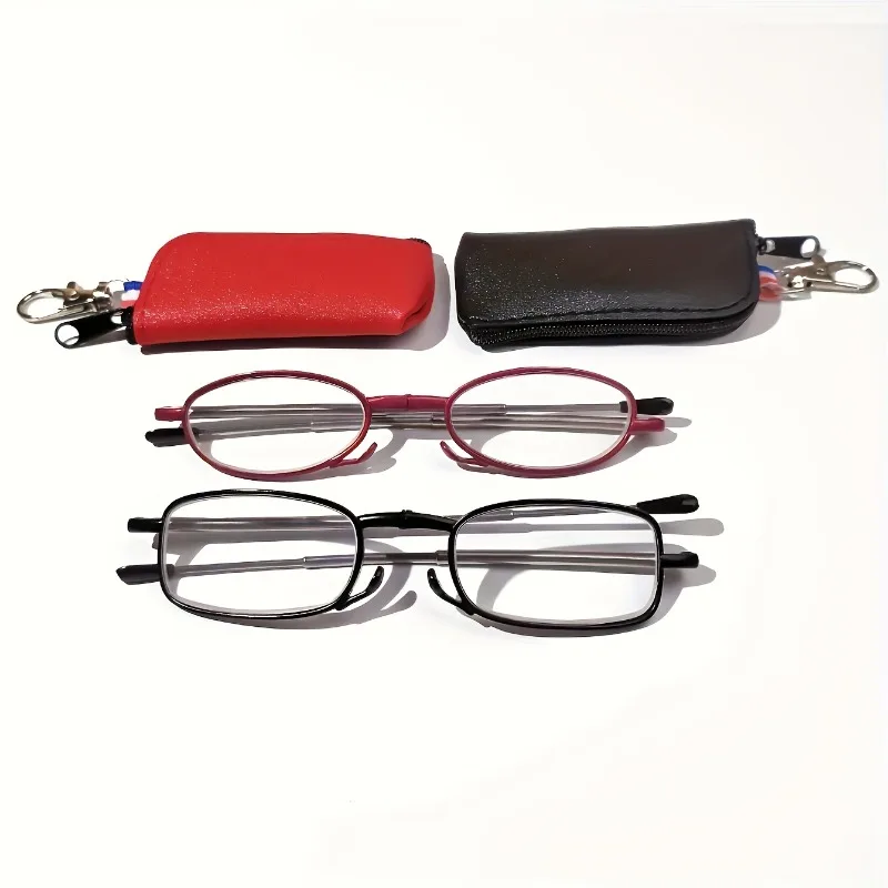 Zusammenklappbare Lesebrille mit blau lichtblockierenden Gläsern +1,0 bis +4,0 Stärken, tragbares Taschendesign für Männer und Frauen – Detail 3