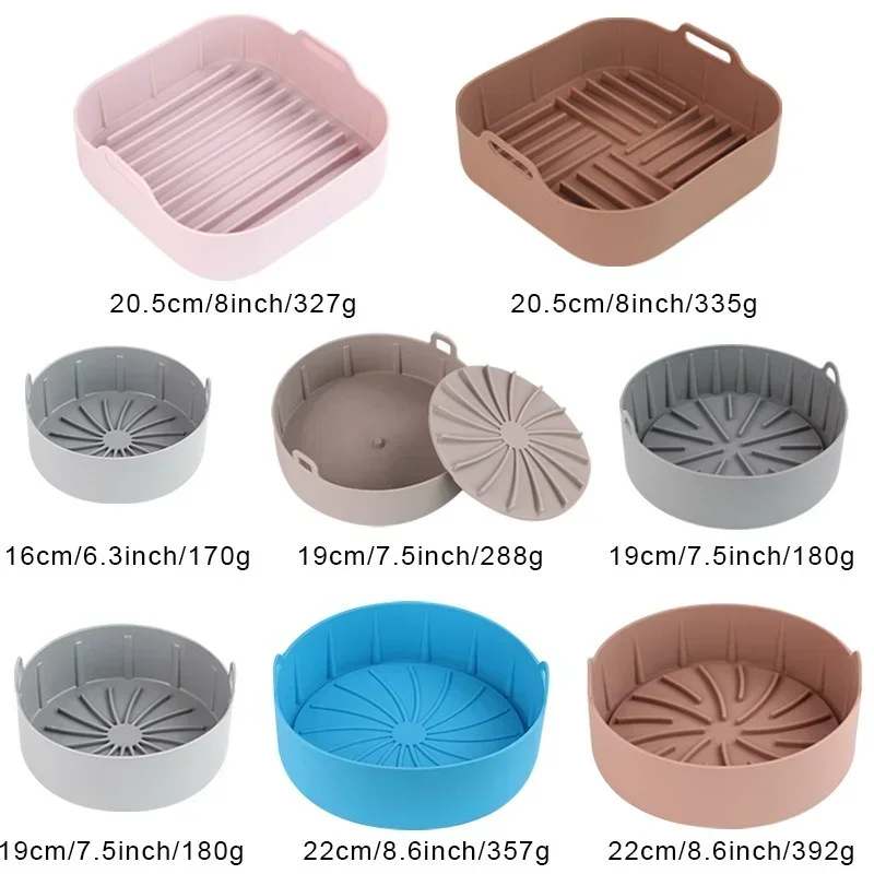 Silicone Pot Multifunctional Air Fryers Accessories Bread Fried Chicken Pizza Basket Baking Tray Non Stick Baking Bake