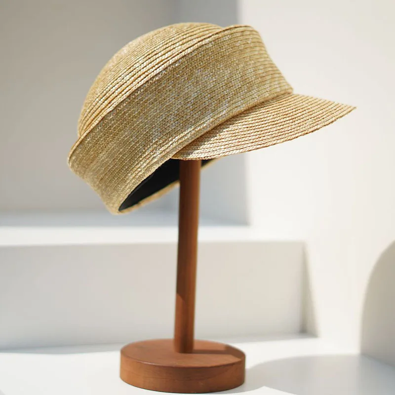 Women Summer Beret Hat Sun Hat DIY Fine Straw Cap Visor Hat Newsboy Hat Outdoor Activities Street Beach Travel Derby Hats Base