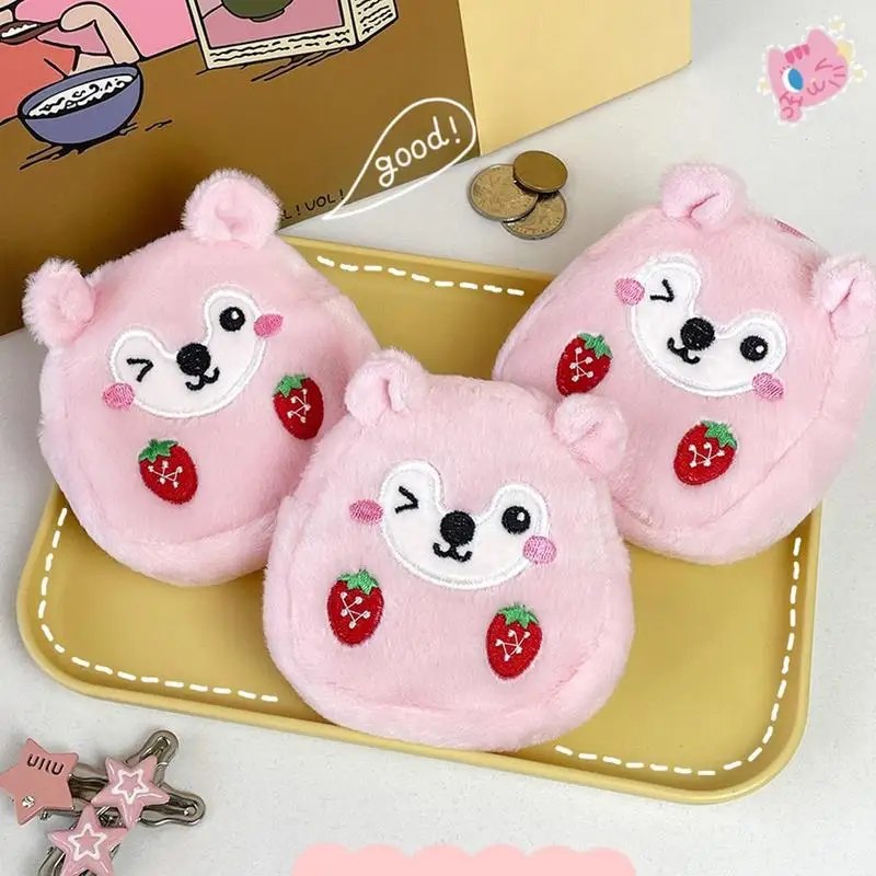 Strawberry Purse Hamster Kids Coin Purse Animal Wallet Small Coin Purse Cute Strawberry Bag Cute Coin Purse for Money Girl Kids