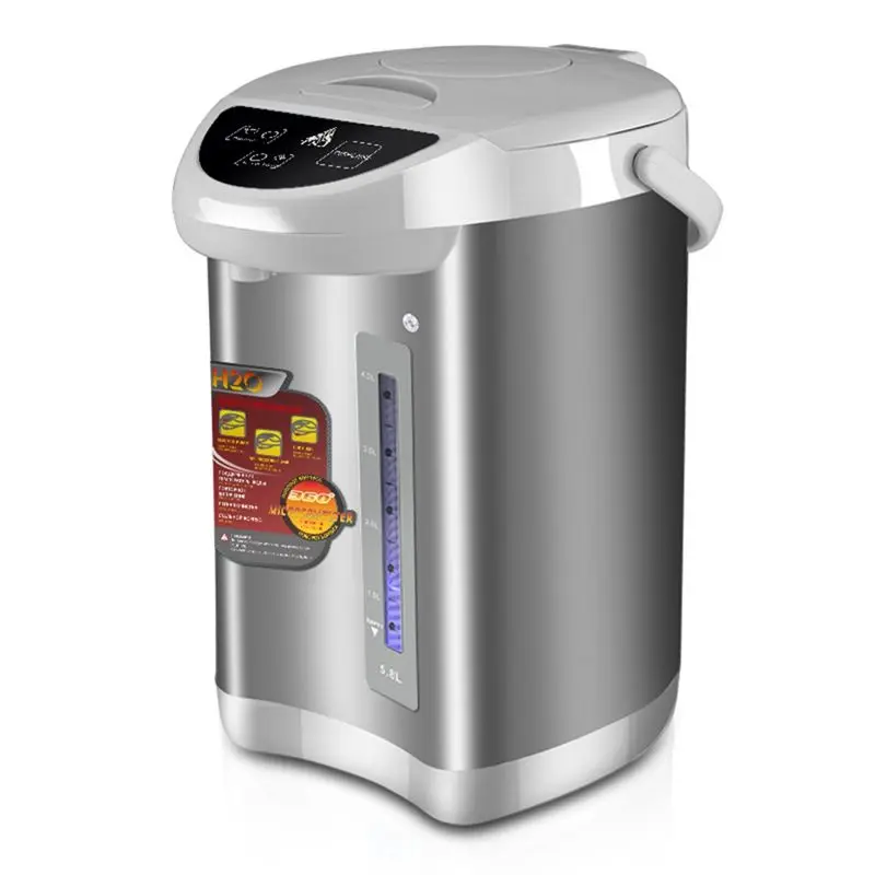 N10R-Electric Kettle Stainless Steel Electric Tea Coffee Kettle Pot Warmer Removable Water Tank 3 Water Dispensing Modes EU Plug