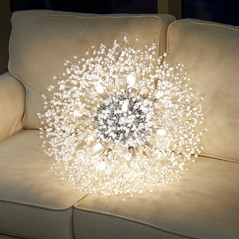 Dandelion Art Pendant Lamp Crystal Restaurant Light Modern and Simple for Bedroom Bar Counter Decoration Lighting Fixture