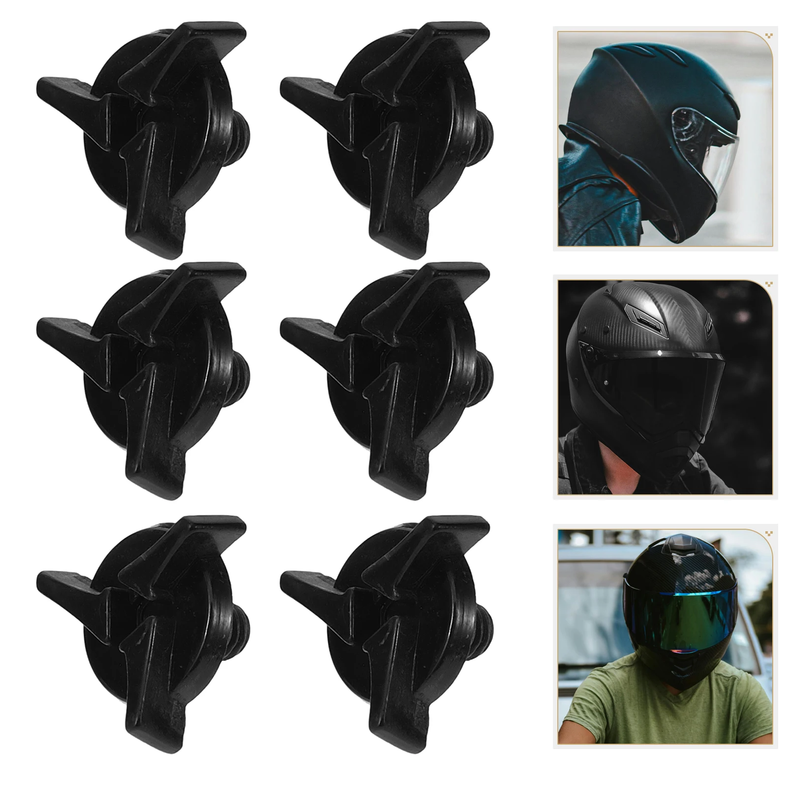 

6pcs Motorcycle Screws Universal Plastic Black Visor Repair Kit Replacement Parts Helmets Accessories Dirt Bike Visor Screws