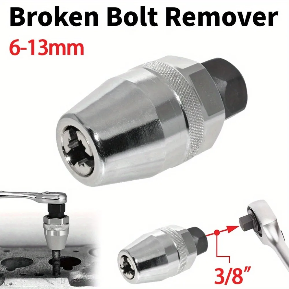 

3/8" Damaged Bolt and Stud Extractor Tool 3 Jaws Bolt Extractor Screw Helper Stud Remover Auto Repair Tools