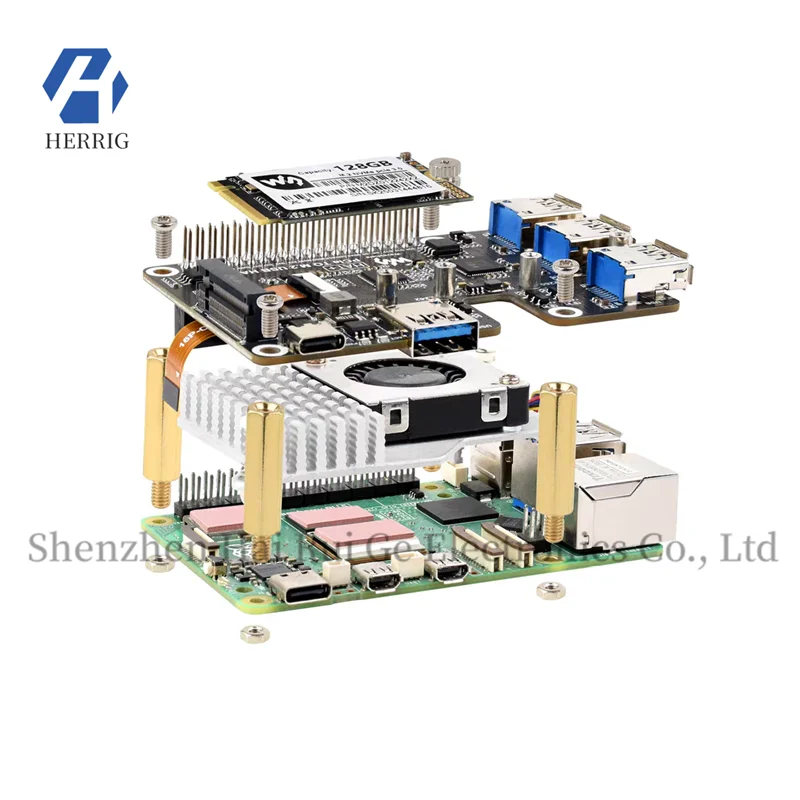 Light Snow Raspberry Pi Pi5 PCIe — 4-портовая плата расширения USB3.2 и M.2 NVMe SSD HAT Standard