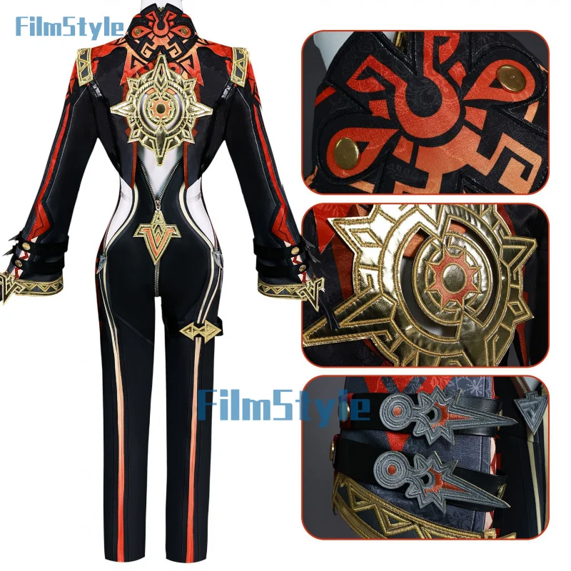 Traje de juego Genshin Impact mamuika Pyro Archon para mujer, monos magníficos, uniforme de Cosplay, traje de fiesta de Halloween