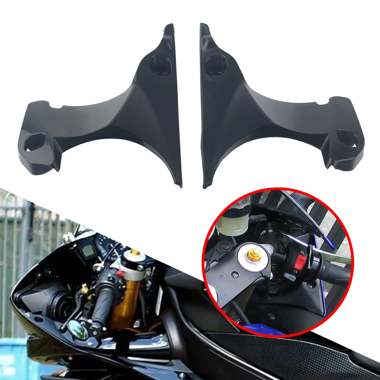 Motorcycle Front Handle Bar Air Tube Ram Dash Side Cover Fairing  For YAMAHA YZF-R1 2007-2008