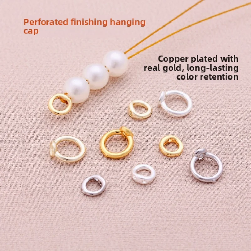 

10PCS 8k Wrapped Gold Tibetan Wire Beads Cap Closed Circle Pearl for Diy Jewelry Beading Bracelet Necklace Closing Materials