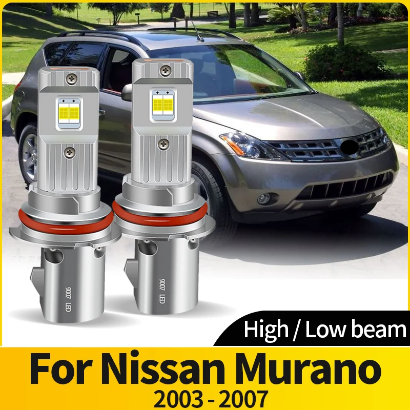 

2 шт. Canbus LED 9007 HB5 фары HI/LO Beam светодиодные автомобильные фары супер яркие 6500K турбовентилятор CSP для Nissan Murano 2003-2007