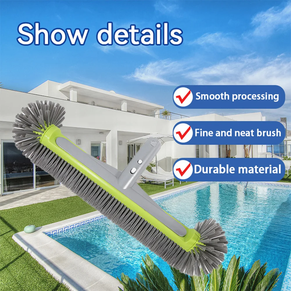 17.5 Inch Swimming Pool Scrub Brushes Heavy Duty Pool Brush Head Cleaning Brush Head for Cleaning Pool Tiles Walls Floor Steps