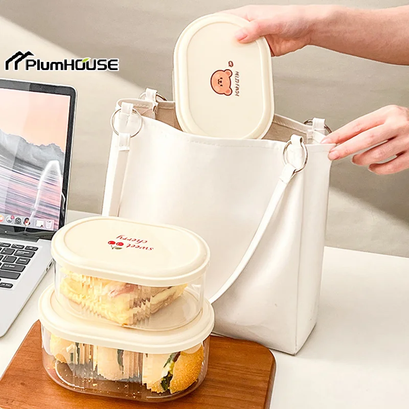 Bread Toast Storage Box Transparent Food Container Boxes With Lid Refrigerator Plastic Large Capacity Fresh Keeping Box