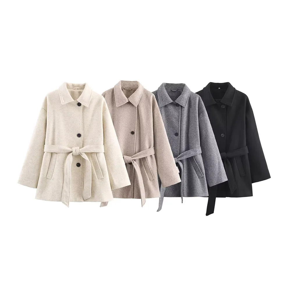 

Winter new women's fashion double-layer collar soft coat jacket