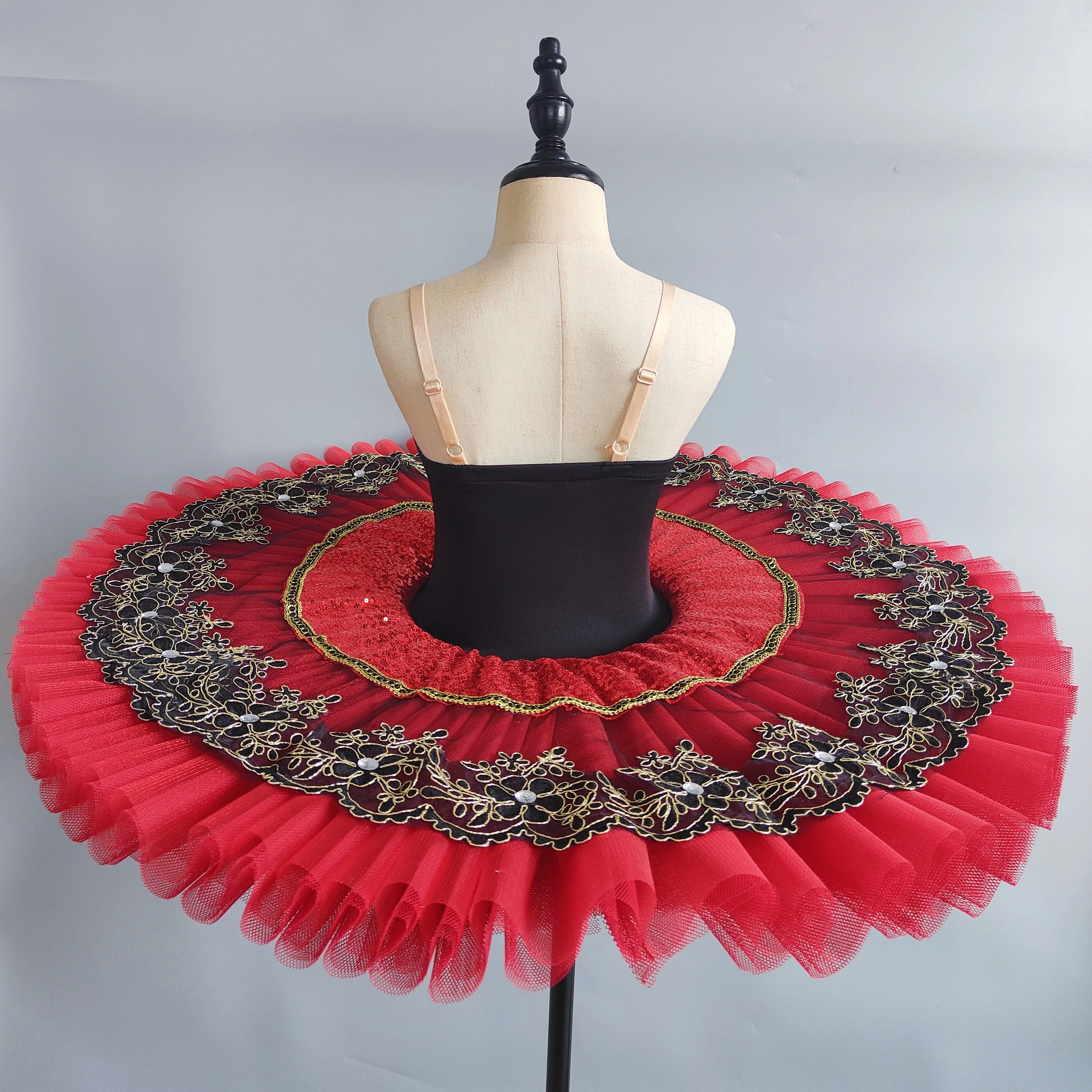 

Red Ballet Dance Costumes Professional Ballet Tutu Esmeralda Competition Girls Women Performance Costumes Puffy Gauze Skirt