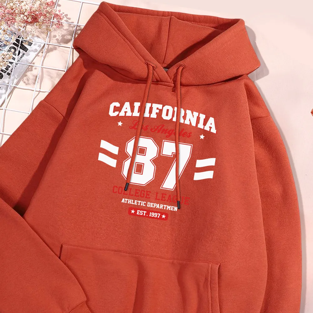 California Los Angles Letter Hoodie Men Autumn New Fleece Hoodies Oversize Loose Sweatshirt Flexible Oversized Hoody Street Tops